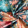Dekosamt Blumen in Stickoptik – petrol/karminrot,  thumbnail number 4