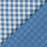 Musselin/ Doppel-Krinkel Gewebe Vichykaros garngefärbt – jeansblau/weiss,  thumbnail number 1