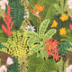 Outdoorstoff Canvas Exotische Pflanzen – dunkelgrün,  thumbnail number 1