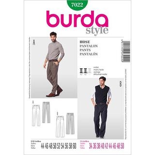 Herrenhose Bundfalte | Burda 7022 | 44-60, 