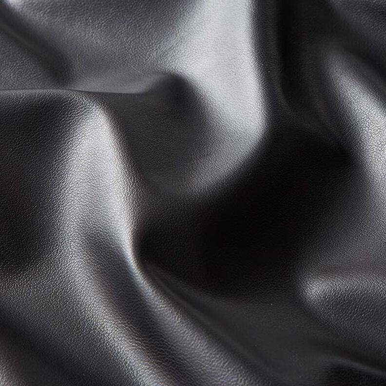 Glattes Lederimitat Stretch – schwarz,  image number 2