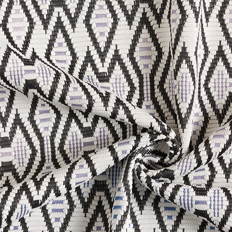 Strickjacquard Rauten – nebelgrau/schwarz, image number 3