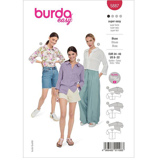 Bluse | Burda 5887 | 34-48, image number 1
