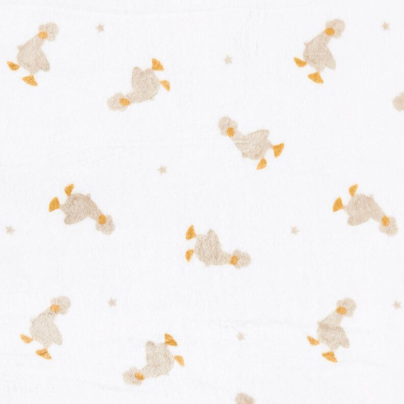 Kuschelfleece kleine Gänse – elfenbein/mandel, image number 1