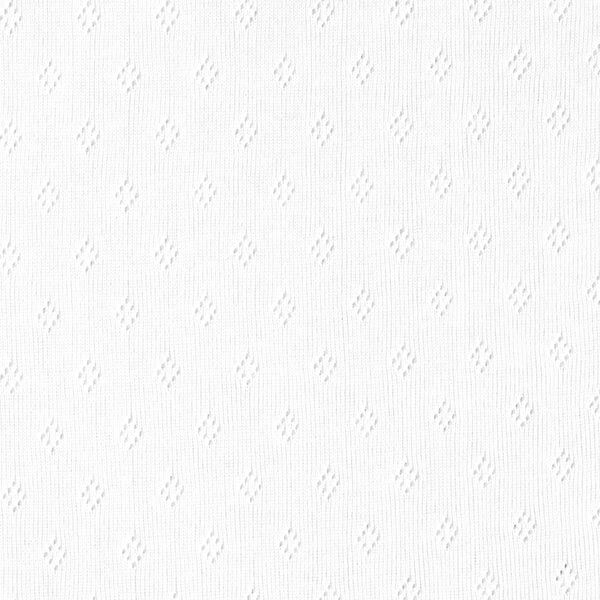 Feinstrickjersey mit Lochmuster – weiss | Reststück 50cm