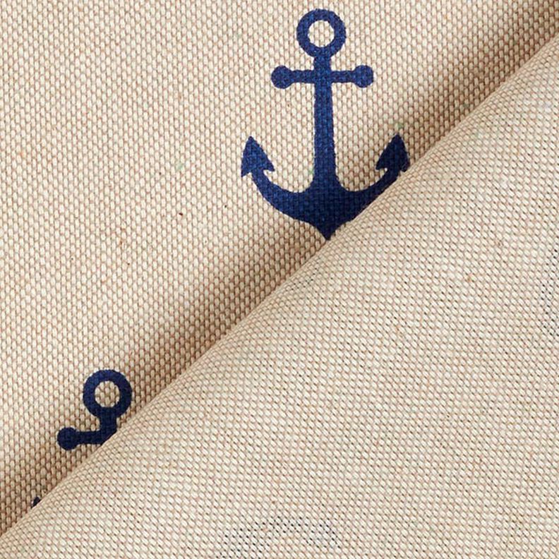 Dekostoff Halbpanama Anker – marineblau/natur,  image number 4