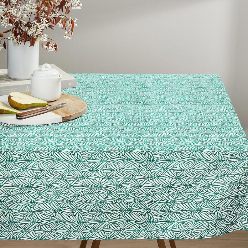 Beschichtete Baumwolle abstrakte Palmwedel &ndash; pfefferminz/elfenbein,  image number 6