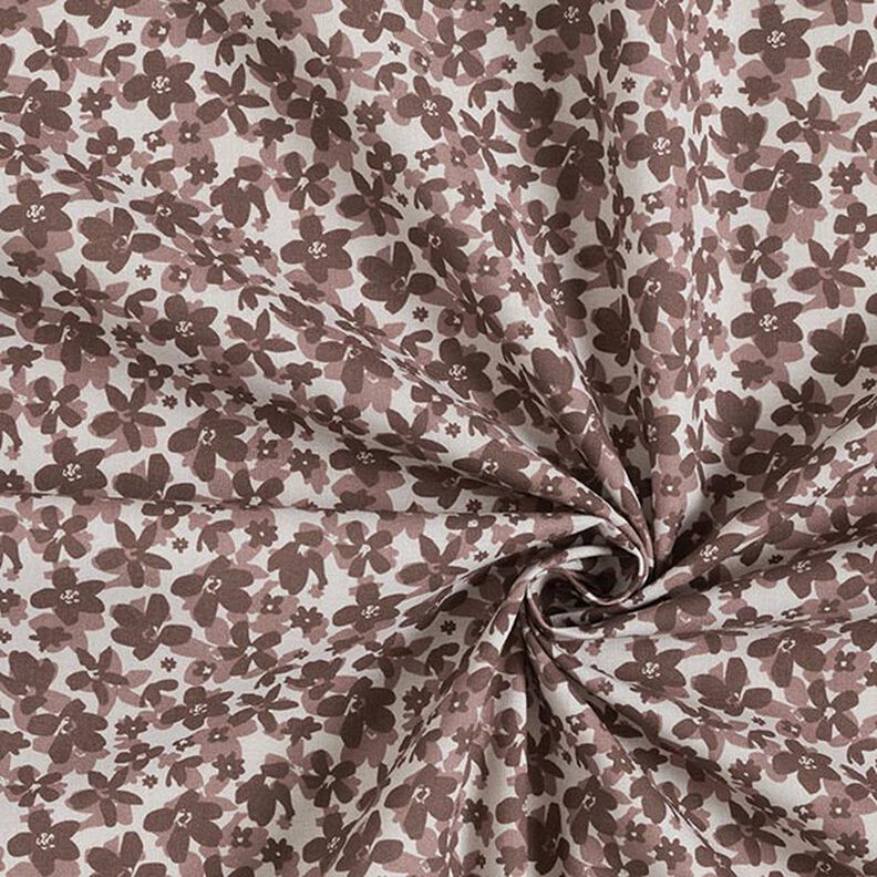 Baumwollpopeline Blumenmeer – taupe/braun,  image number 3
