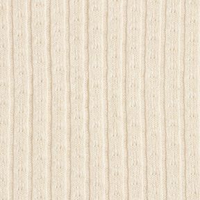 Strickstoff Ajour edle Glitzerstreifen – creme, 