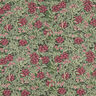 Dekostoff Halbpanama Jasmin Blüten – dunkelpinie/bordeauxrot | Reststück 90cm,  thumbnail number 1