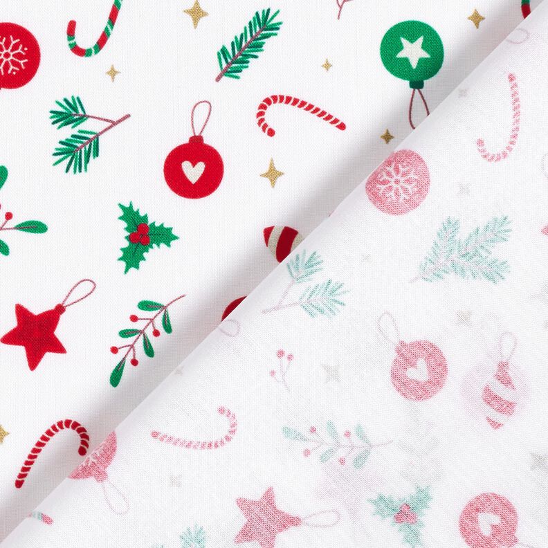 Baumwollstoff Cretonne Weihnachtsdeko – weiss/grün,  image number 4