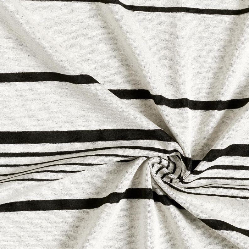 Strickjacquard unregelmaessige Streifen – wollweiss/schwarz, image number 4