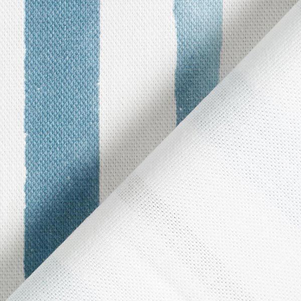 Dekostoff Halbpanama Wasserfarben Streifen – weiss/blau | Reststück 50cm