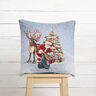 Dekostück Gobelin Weihnachtsmann mit Rentier – blau,  thumbnail number 5