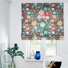 Dekosamt Blumen in Stickoptik – petrol/karminrot,  thumbnail number 6