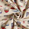 Dekostoff Halbpanama asiatische Snacks – natur/blau,  thumbnail number 3