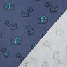 Baumwollflanell freche Dinos | Poppy Fabrics – jeansblau/smaragdgrün,  thumbnail number 4