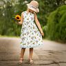Baumwolljersey Sonnenblumen Mädchen | Glitzerpüppi – eisblau/sonnengelb,  thumbnail number 5