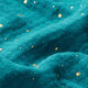 Baumwoll Musselin verstreute Goldtupfen – petrol/gold,  thumbnail number 2