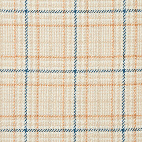 Mantelstoff Karo & Hahnentritt – weiss/hellbeige, 