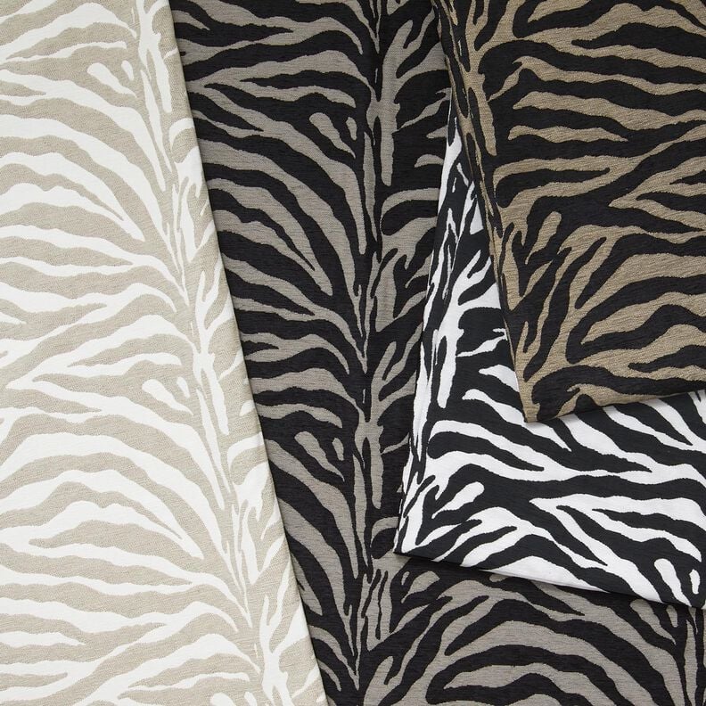 Polsterstoff Jacquard Zebra – khaki/schwarz, image number 5