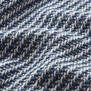 Baumwoll-Tweed Schrägstreifen – jeansblau/weiss, 