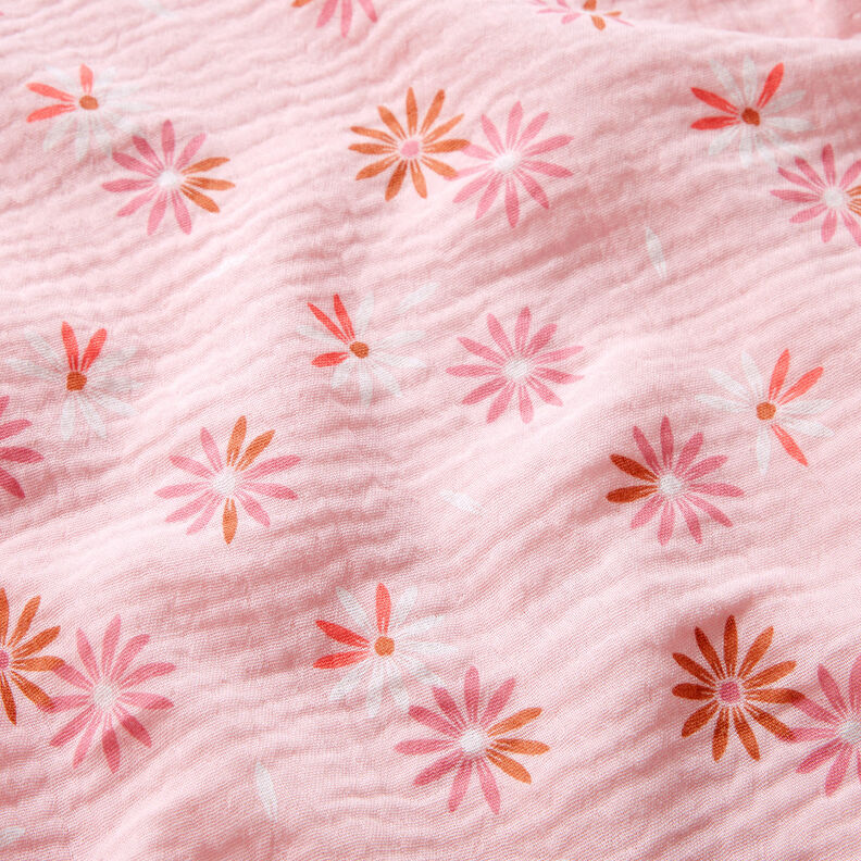 Musselin/ Doppel-Krinkel Gewebe Blütenregen – rosé,  image number 2