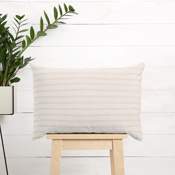 Dekostoff Canvas drei Streifen recycelt – anemone | Reststück 50cm