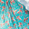 Beachwear Viskosestoff Pfauen und Blumen – aquablau/intensiv pink,  thumbnail number 6
