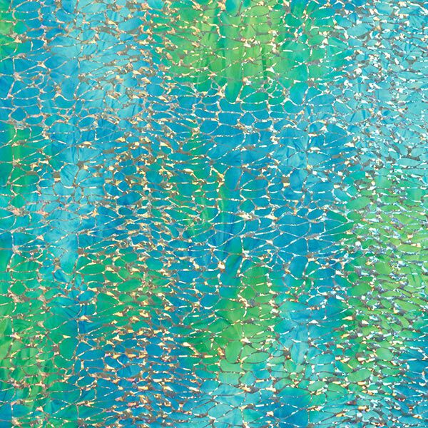 Folienjersey glitzernde Wasserreflektion – türkis | Reststück 50cm