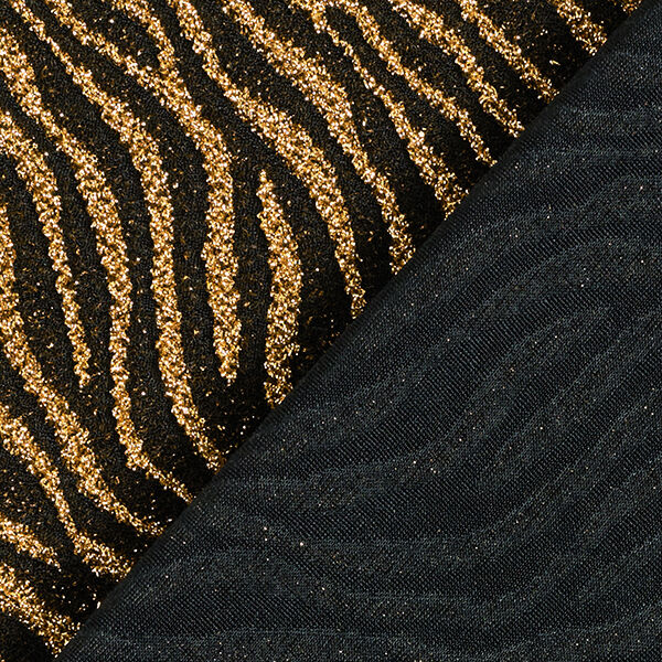 Jersey mit Lurex-Zebramuster – schwarz/altgold, image number 4