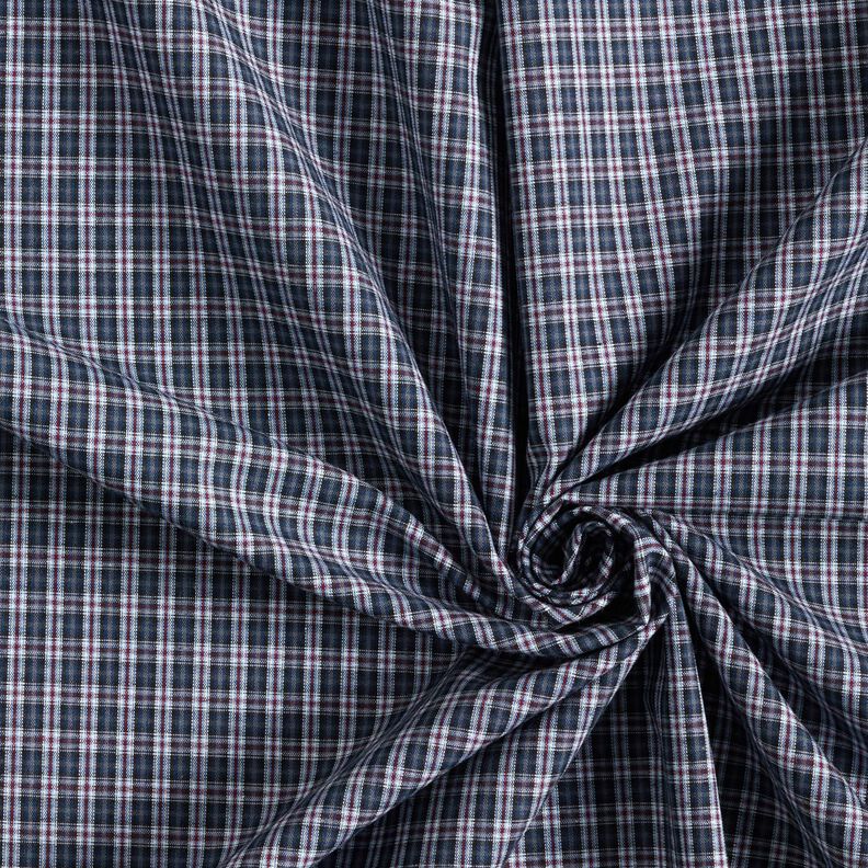 Hemdenstoff Doppelkaro – marineblau/bordeauxrot,  image number 3