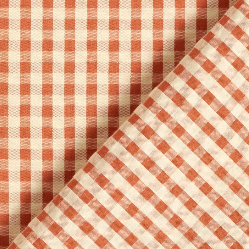 Seersucker Baumwolle gewebtes Karo – terracotta/hellbeige, image number 4