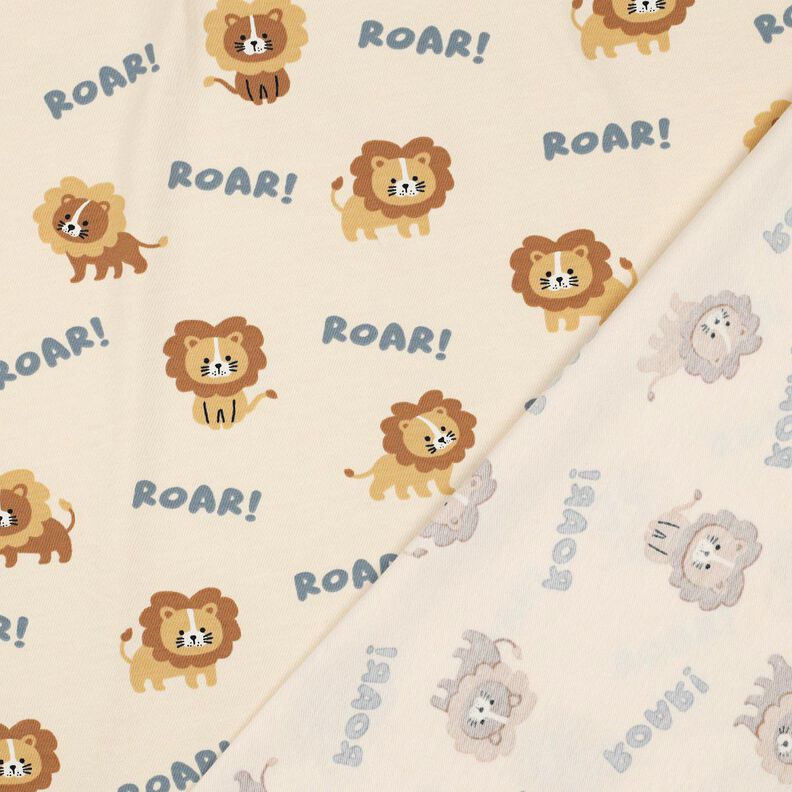 Baumwolljersey Löwe | Poppy Fabrics – hellbeige/rehbraun, image number 4
