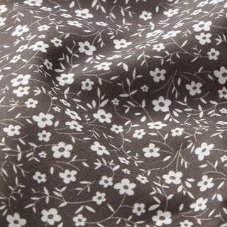 Baumwollpopeline Millefleurs – dunkeltaupe | Reststück 50cm, 