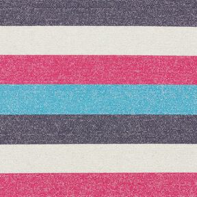 Glitzerjersey Streifen – intensiv pink/marineblau, 