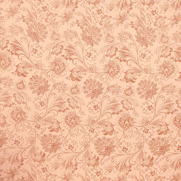 Leinen-Viskose-Mix üppige Blumenzeichnung – apricot, image number 1