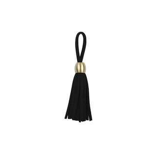 Lederquaste Franse mit Goldperle [5,5cm] – schwarz, 