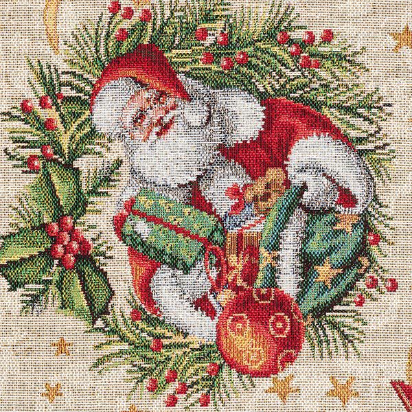 Dekostoff Gobelin Weihnachtskränze – natur | Reststück 50cm
