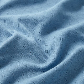 Feinstrickjersey mit Lochmuster – blau | Reststück 50cm, 