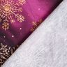 French Terry Sommersweat Schneeflocken Milchstraße | Glitzerpüppi – aubergine/altgold,  thumbnail number 4