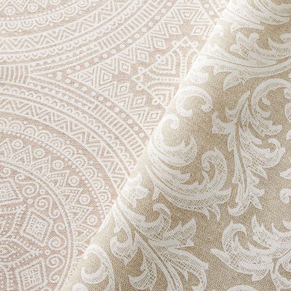 Dekostoff Canvas Mandala – natur/weiss | Reststück 50cm