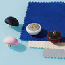 Bezogener Halbkugel–Knopf, Duchesse Satin – creme,  thumbnail number 2