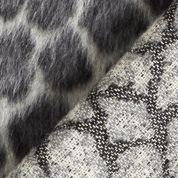 Flauschiger Manteljacquard Leomuster – anthrazit/hellgrau | Reststück 100cm, image number 4