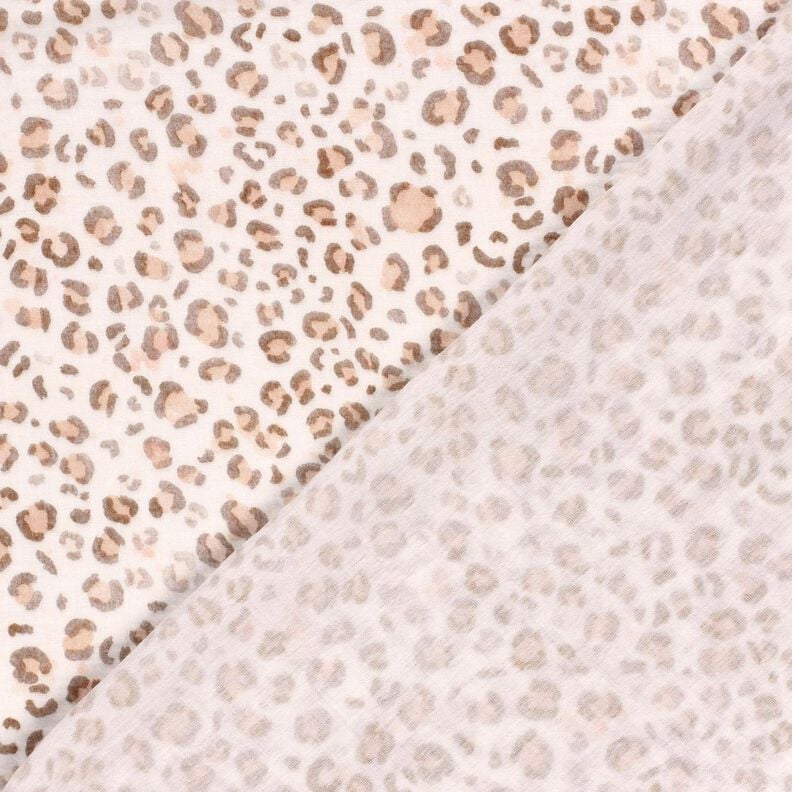 Musselin/ Doppel-Krinkel Gewebe Aquarell Leo Digitaldruck – elfenbein,  image number 4