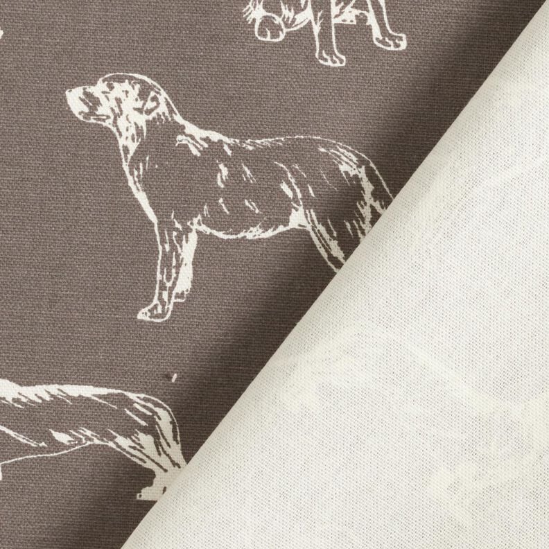 Dekostoff Canvas Hunde – dunkelgrau/creme, image number 4