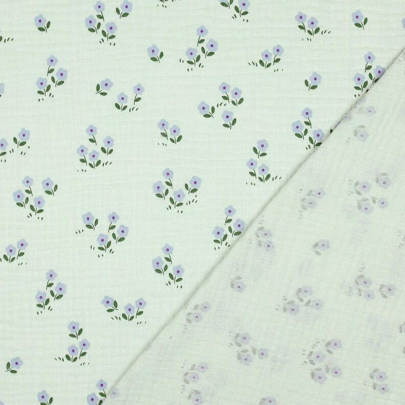 Musselin/ Doppel-Krinkel Gewebe Blümchen | Poppy Fabrics – hellmint,  image number 4