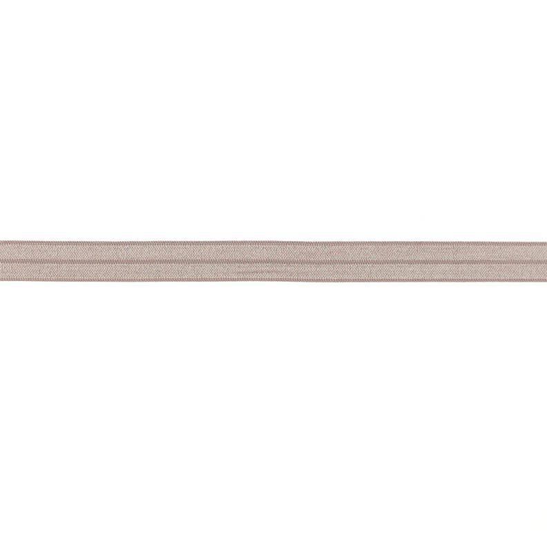 Elastisches Einfassband (Falzgummi) glänzend [15 mm] – taupe,  image number 1
