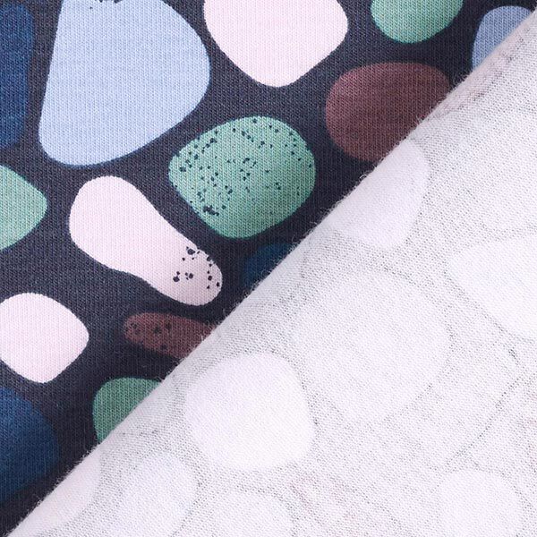 Baumwolljersey Kieselsteine – marineblau | Reststück 100cm