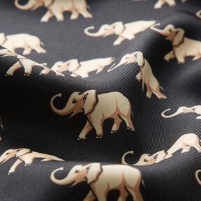 Blusenstoff Elefanten – schwarz, 